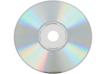 Shiny silver cd disc data storage media optical compact disk digital versatile disc isolated on transparent background