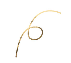 Golden ribbon swirl. Shiny metallic curved element with elegant loops and glossy texture, abstract