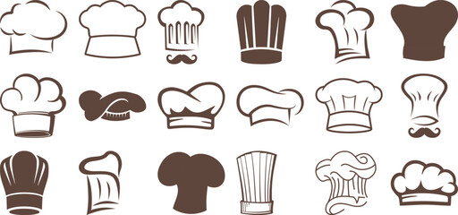 Collection of Chef Hats and Toques in Various Styles and Designs