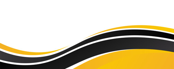 Abstract Yellow Black Wave Background Design with Empty Space for Text Template Vector