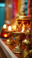 christmas tree with candles and decorations