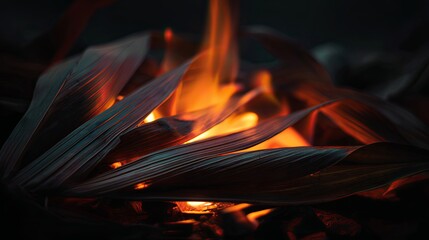 fire in the fireplace