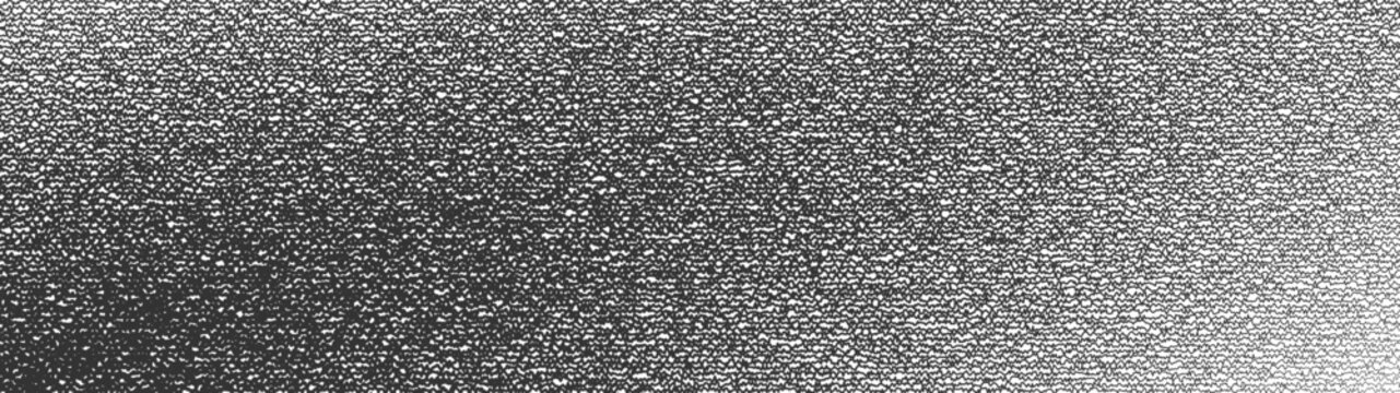 Scribble graphic halftone pattern rough texture ultra wide 32:9 aspect ratio black white vector abstract background. Handdrawn rippled messy lines structure panoramic ultrawide format grungy backdrop