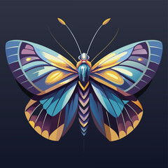 Illustration of a blue tiger pattern butterfly, vector graphic