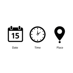 date time place appointment scheduling location icons