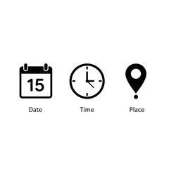 date time place icons event location schedule navigation