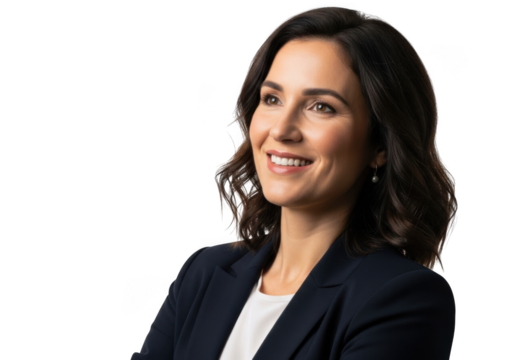 Confident businesswoman smiling professionally portrait professional headshot photography transparent background