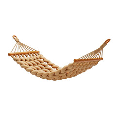 Obraz premium Knitted Hammock with Wooden Spreader Bars isolated on a transparent background