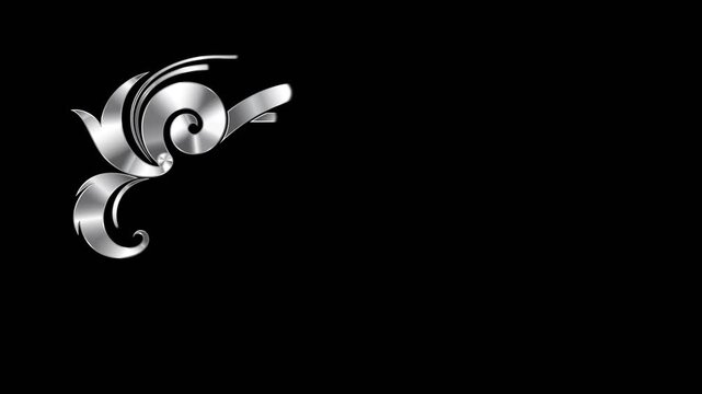 silver shining frame shield design motion graphic collection with alpha channel