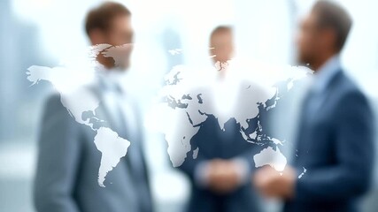Global business meeting with engineer defocused conference, faceless international consultation, digital visualization detail, blurred teamwork background, business concept, global - Powered by Adobe