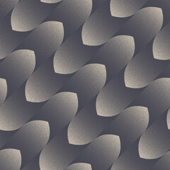 Tilted organic forms resembling leaves or petals with soft stippled gradient halftone seamless texture. Artistic modern retro styled design for textile prints, posters, wallpapers and visual identity