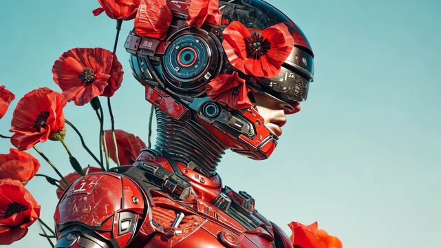 poppy flowers in the wind