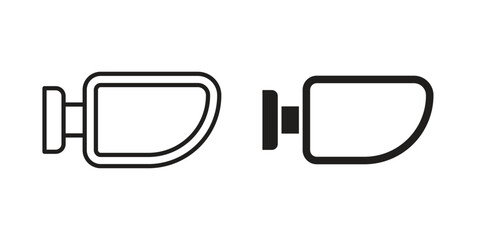 Car wing mirror icon vector with glyph style. Stroke liner icons