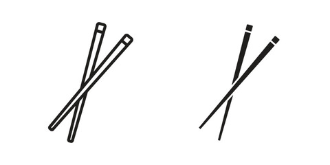 Chopsticks icon vector with glyph style. Stroke liner icons