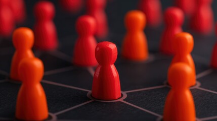 Obraz premium Connecting ideas abstract business environment with figurines symbolizing standards in a digital space