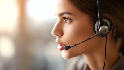 Customer service agent with headset defocused flight help, faceless support consultation, tourism visualization detail, blurred call center, assistance concept, professional interf - Powered by Adobe