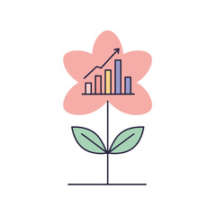 Sustainable Growth Strategy Icon: Nurturing Financial Success and Long-Term Investment Returns