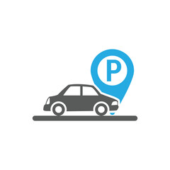 flat design vector of car parking sign.