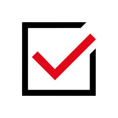 Minimal Tick Mark Box Task List Confirmation Symbol Icon Line Art Vector illustration