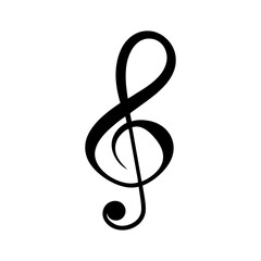 Minimal Treble Clef Forming Heart Symbol for Music Lovers Line Art Vector illustration