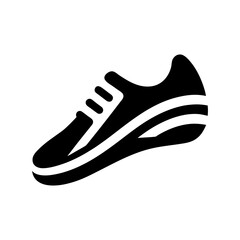 Minimal Running Shoe Imprint Symbol for Sports and Fitness Line Art Vector illustration