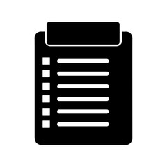Simple Task List Paper Icon for Organization and Notes Line Art Vector illustration