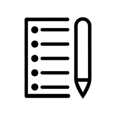 Minimal Bullet Point List Symbol for Notes and Tasks Icon Line Art Vector illustration