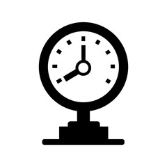 Minimal Pipeline Pressure Gauge Industrial Meter Symbol Icon Line Art Vector illustration