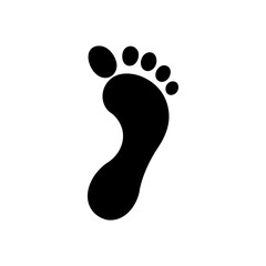 Minimal Right Foot Imprint Track for Walking or Fitness Icon Line Art Vector illustration