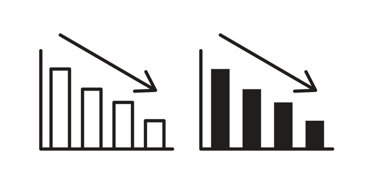 Decrease icon vector with glyph style. Stroke liner icons