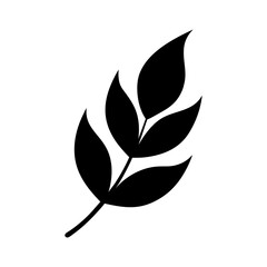 Simple Decorative Leaf Botanical Shape Natural Theme Icon Line Art Vector illustration