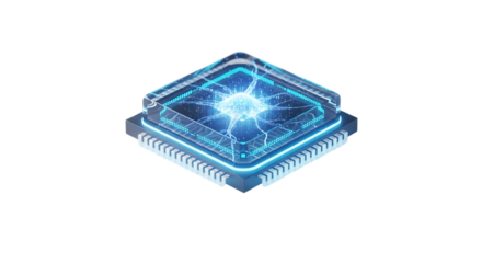 Experience the future with this stunning chip design showcasing advanced technology and intricate circuitry, perfect for illustrating innovation, data processing, and modern tech solutions