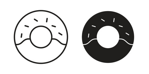 Donut icon vector with glyph style. Stroke liner icons