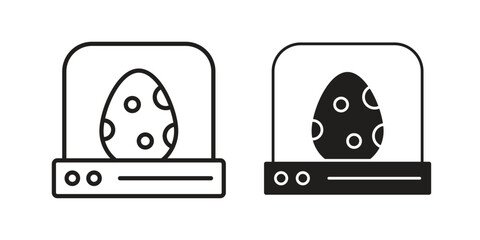 Egg incubator icon vector with glyph style. Stroke liner icons