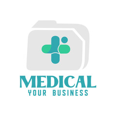 Minimalist logo design concept for medical. Vector Illustration