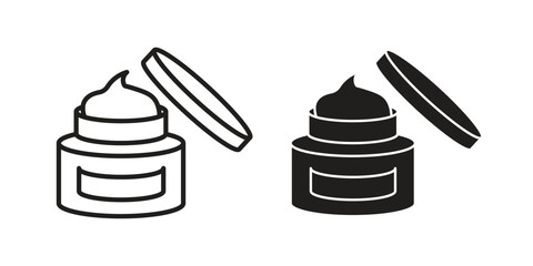 Facial cream icon vector with glyph style. Stroke liner icons