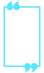 Modern blue frame with quote marks, perfect for clean digital poster layout.