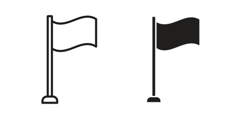 Flag icon vector with glyph style. Stroke liner icons