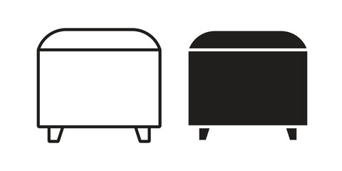 Footstool icon vector with glyph style. Stroke liner icons
