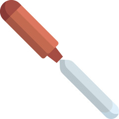 Woodworking Chisel Tool with Brown Handle and Silver Blade on a Transparent Background