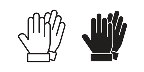 Gloves icon vector with glyph style. Stroke liner icons