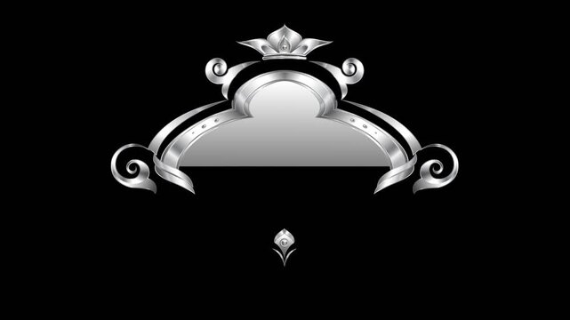 silver shining frame shield design motion graphic collection with alpha channel