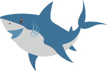 Fototapeta premium vector illustration of a shark on isolated transparent background