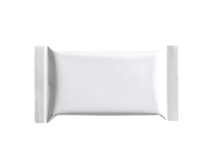 Blank white rectangular flow pack mockup realistic vector packaging template for food snack or candy Transparent PNG