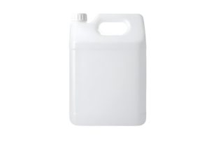 White plastic gallon jug container for liquid storage isolated on a clean Transparent PNG