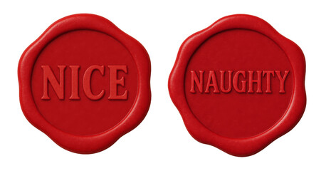 Christmas naughty and nice wax seals &mdash; festive Santa list red stamp set