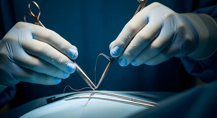 surgeon hands performing delicate medical procedure