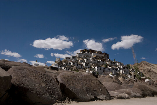 Thiksey Monastery (Thikse Gompa) the Largest Tibetan Buddhist Monastery in Central Ladakh, Leh, India