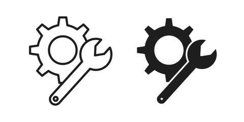 Maintainance icon vector with glyph style. Stroke liner icons