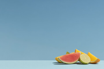 bright summer palette filled with watermelon tangerine lemon and lime colors that convey freshness and energy